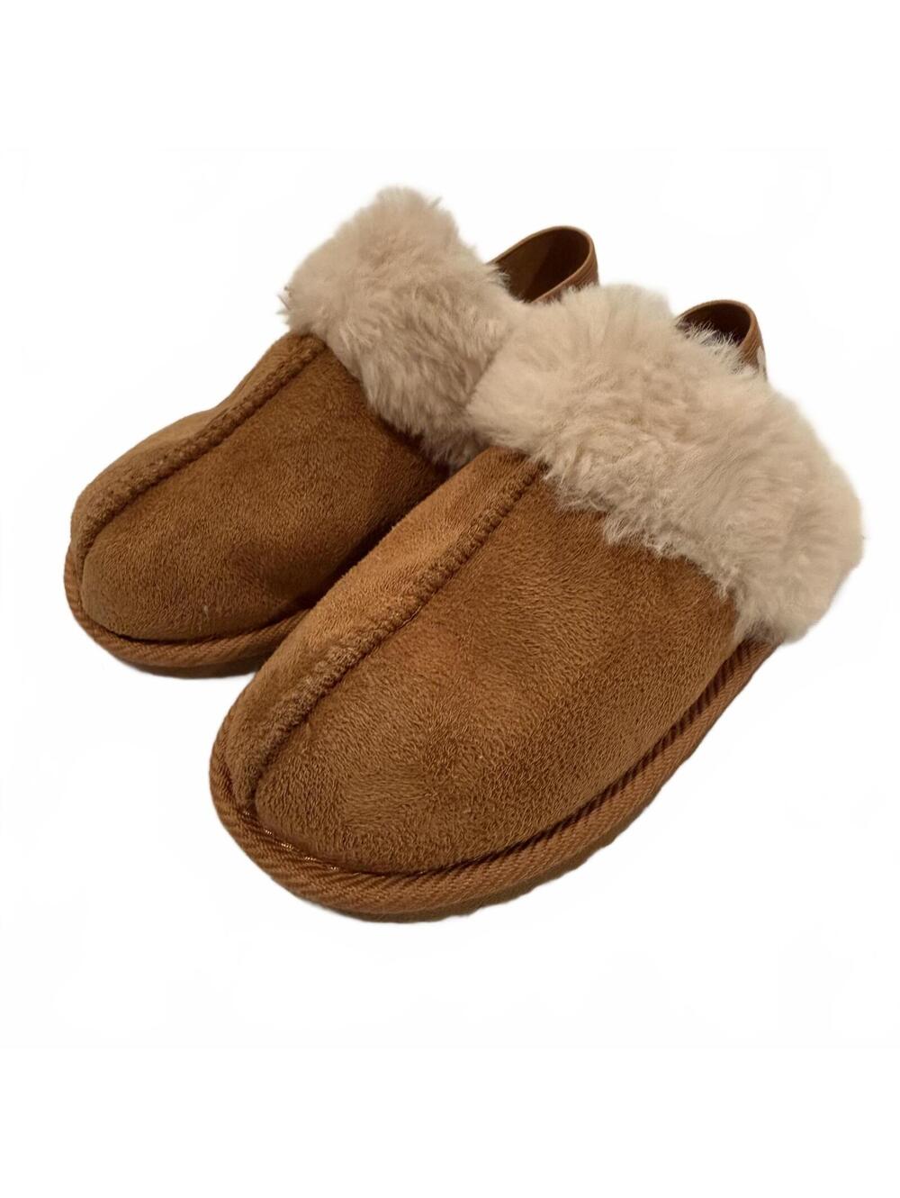 Nicole Miller Brown Faux Suede Slip-On Slippers Toddler 8